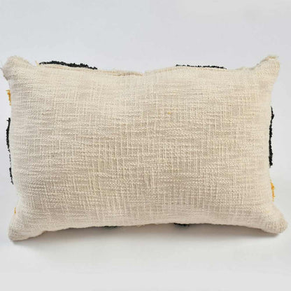 Cushion Cover, (i344_1_1), Cushion With OFF-White, Black & Mustard Color, Cushion For Living & Bedroom Area, Cushion - VT15233