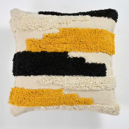 Cushion Cover, (i251_1_20_1), Cushion With Black & Yellow Color, Cushion For Living & Bedroom Area, Cushion - VT15243