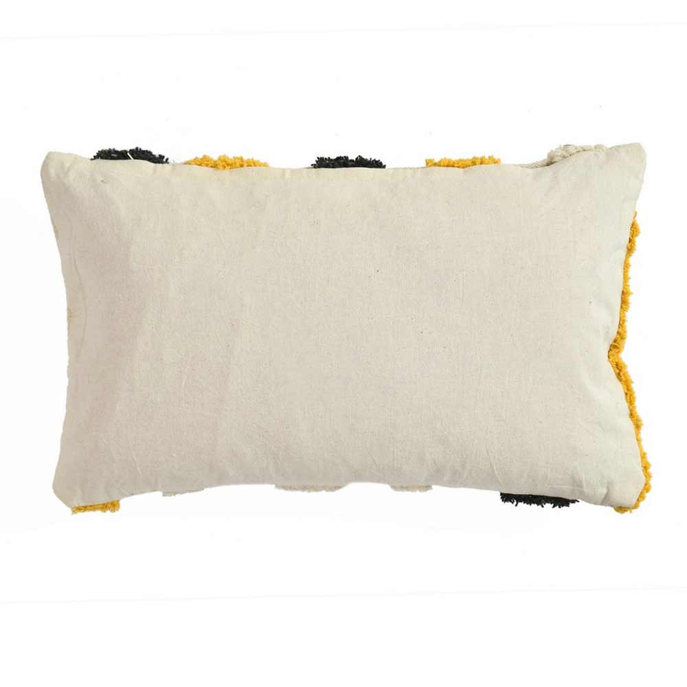 Cushion Cover, (i251_2_1), Cushion With Black, Yellow & OFF-White Color, Cushion For Living & Bedroom Area, Cushion - VT15245