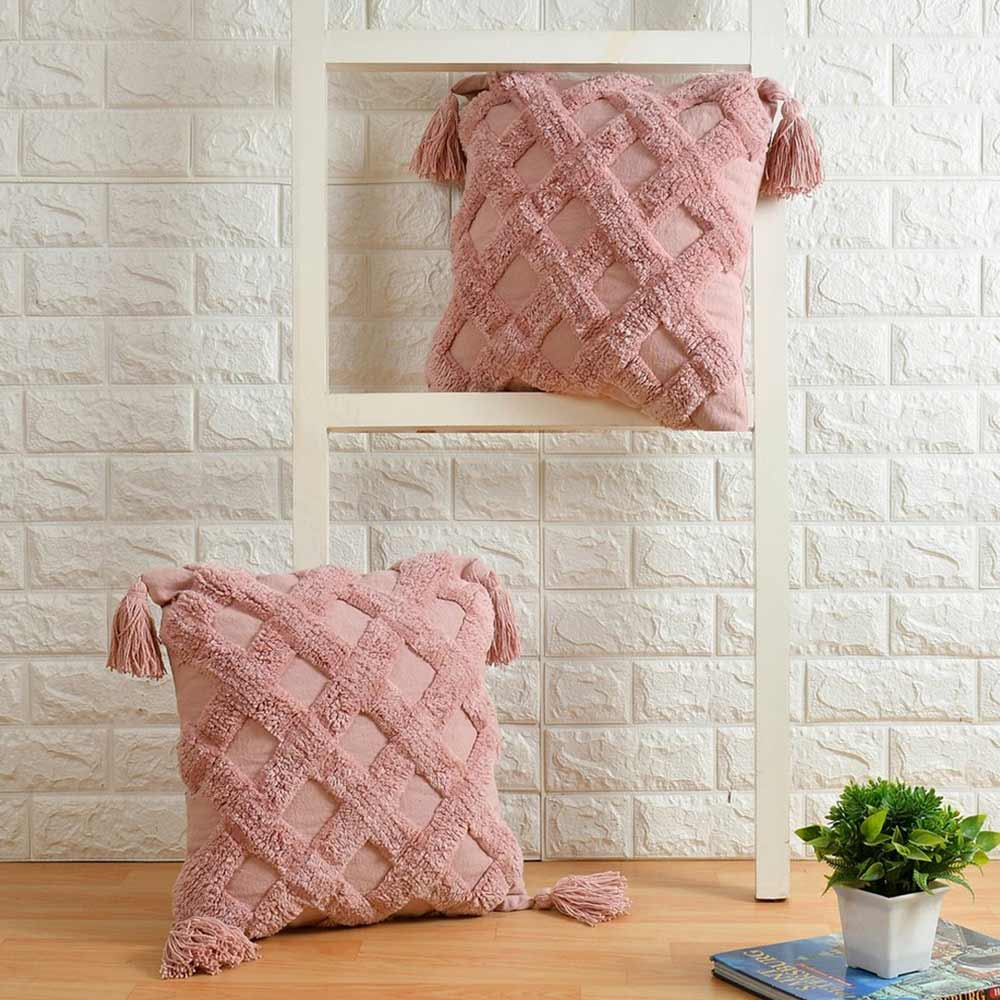 Cushion Cover, (i250_1_16_1), Cushion With Pink Color, Cushion For Living & Bedroom Area, Cushion - VT15247