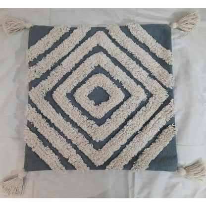 Cushion Cover, (i231_1_16_1), Cushion With Blue & OFF-White Color, Cushion For Living & Bedroom Area, Cushion - VT15252