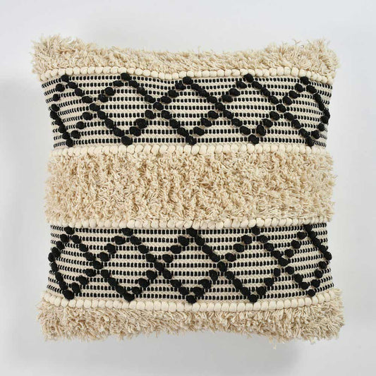 Cushion Cover, (i225_1_16_1), Cushion With Black & OFF-White Color, Cushion For Living & Bedroom Area, Cushion - VT15255