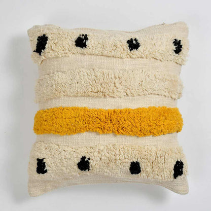 Cushion Cover, (i221_1_16_1), Cushion With OFF-White & Orange Color, Cushion For Living & Bedroom Area, Cushion - VT15261