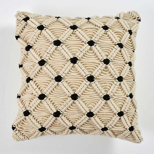 Cushion Cover, (i219_1_12_1), Cushion With Black & OFF-White Color, Cushion For Living & Bedroom Area, Cushion - VT15266