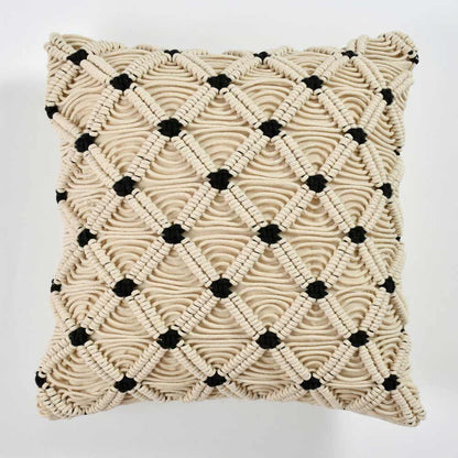 Cushion Cover, (i219_1_16_1), Cushion With Black & OFF-White Color, Cushion For Living & Bedroom Area, Cushion - VT15267