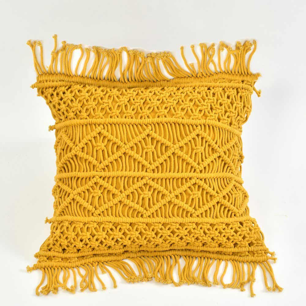 Cushion Cover, (i217_3_16_1), Cushion With Yellow Color, Cushion For Living & Bedroom Area, Cushion - VT15271