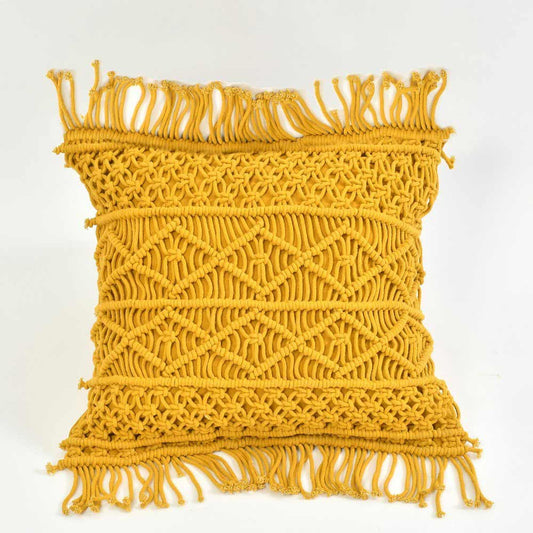 Cushion Cover, (i217_3_16_1), Cushion With Yellow Color, Cushion For Living & Bedroom Area, Cushion - VT15271