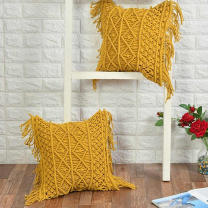 Cushion Cover, (i217_3_16_1), Cushion With Yellow Color, Cushion For Living & Bedroom Area, Cushion - VT15271