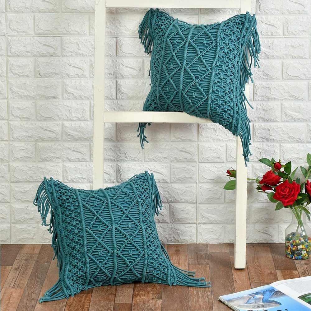 Cushion Cover, (i217_7_16_1), Cushion With Blue Color, Cushion For Living & Bedroom Area, Cushion - VT15274