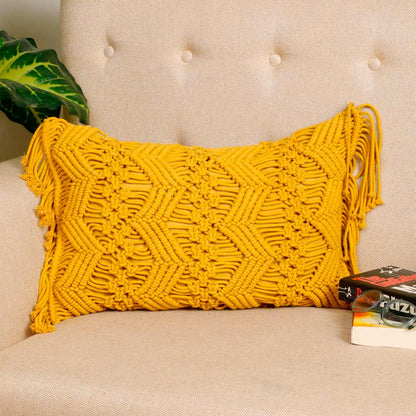 Cushion Cover, (i214_3_1), Cushion With Yellow Color, Cushion For Living & Bedroom Area, Cushion - VT15280