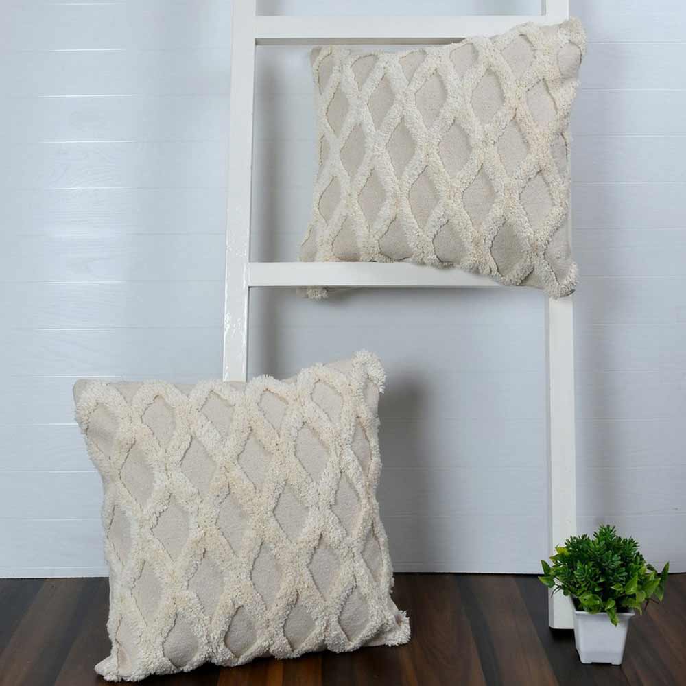 Cushion Cover, (i122_16_1), Cushion With OFF-White Color, Cushion For Living & Bedroom Area, Cushion - VT15283