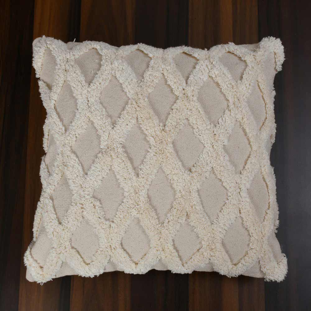 Cushion Cover, (i122_18_1), Cushion With OFF-White Color, Cushion For Living & Bedroom Area, Cushion - VT15284