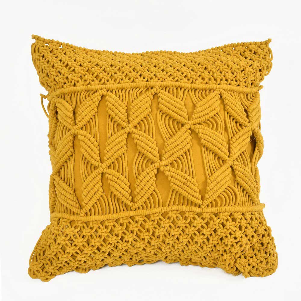 Cushion Cover, (i110_3_16_1), Cushion With Yellow Color, Cushion For Living & Bedroom Area, Cushion - VT15290