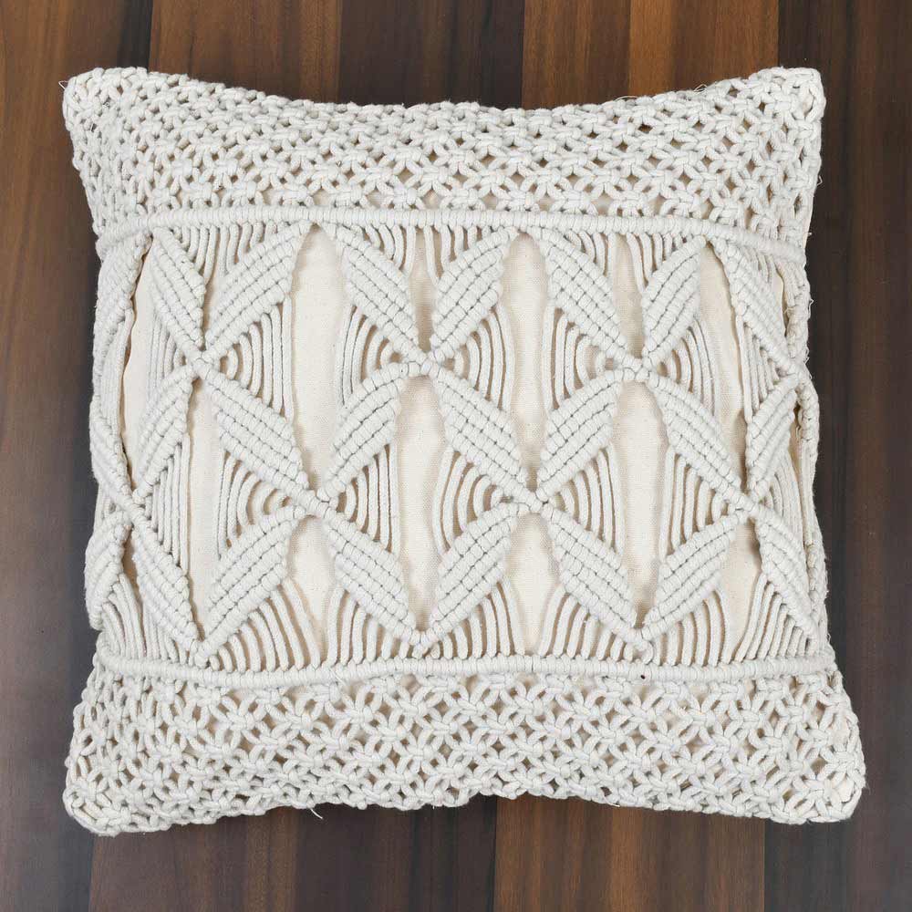 Cushion Cover, (i110_1_12_1), Cushion With OFF-White Color, Cushion For Living & Bedroom Area, Cushion - VT15294