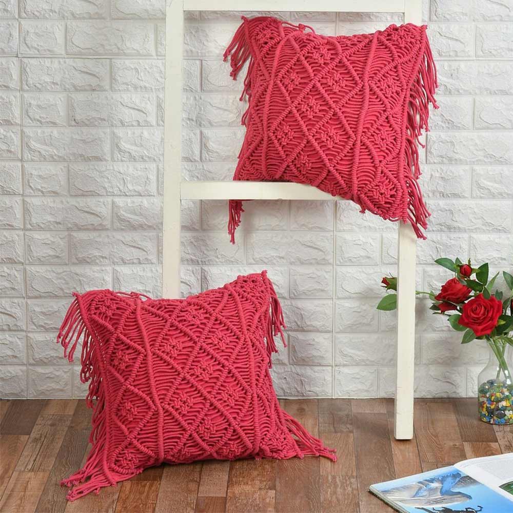 Cushion Cover, (i105_5_16_1), Cushion With Pink Color, Cushion For Living & Bedroom Area, Cushion - VT15301