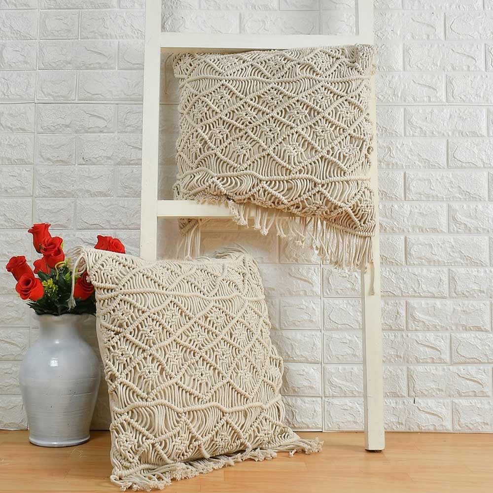 Cushion Cover, (i105_1_24_1), Cushion With OFF-White Color, Cushion For Living & Bedroom Area, Cushion - VT15307