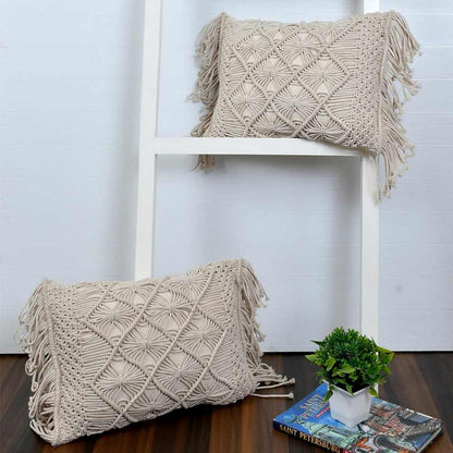 Cushion Cover, (i105_3_1), Cushion With OFF-White Color, Cushion For Living & Bedroom Area, Cushion - VT15308