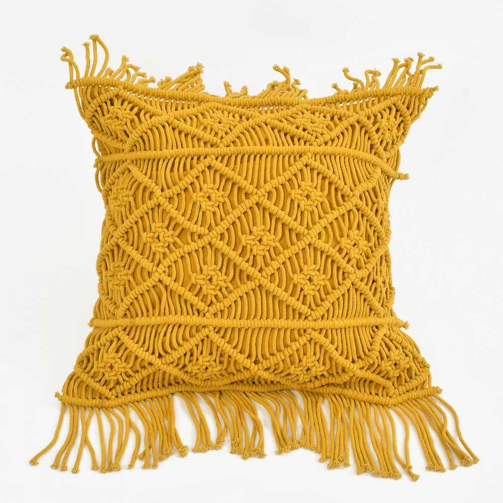 Cushion Cover, (i105_2_16_1), Cushion With Yellow Color, Cushion For Living & Bedroom Area, Cushion - VT15309