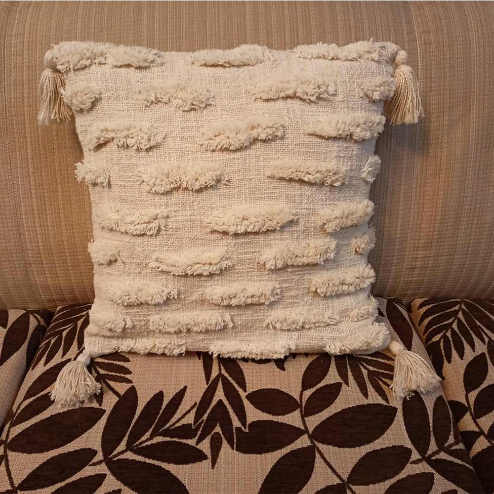 Cushion Cover, (i88_1_16_1), Cushion With OFF-White Color, Cushion For Living & Bedroom Area, Cushion - VT15310