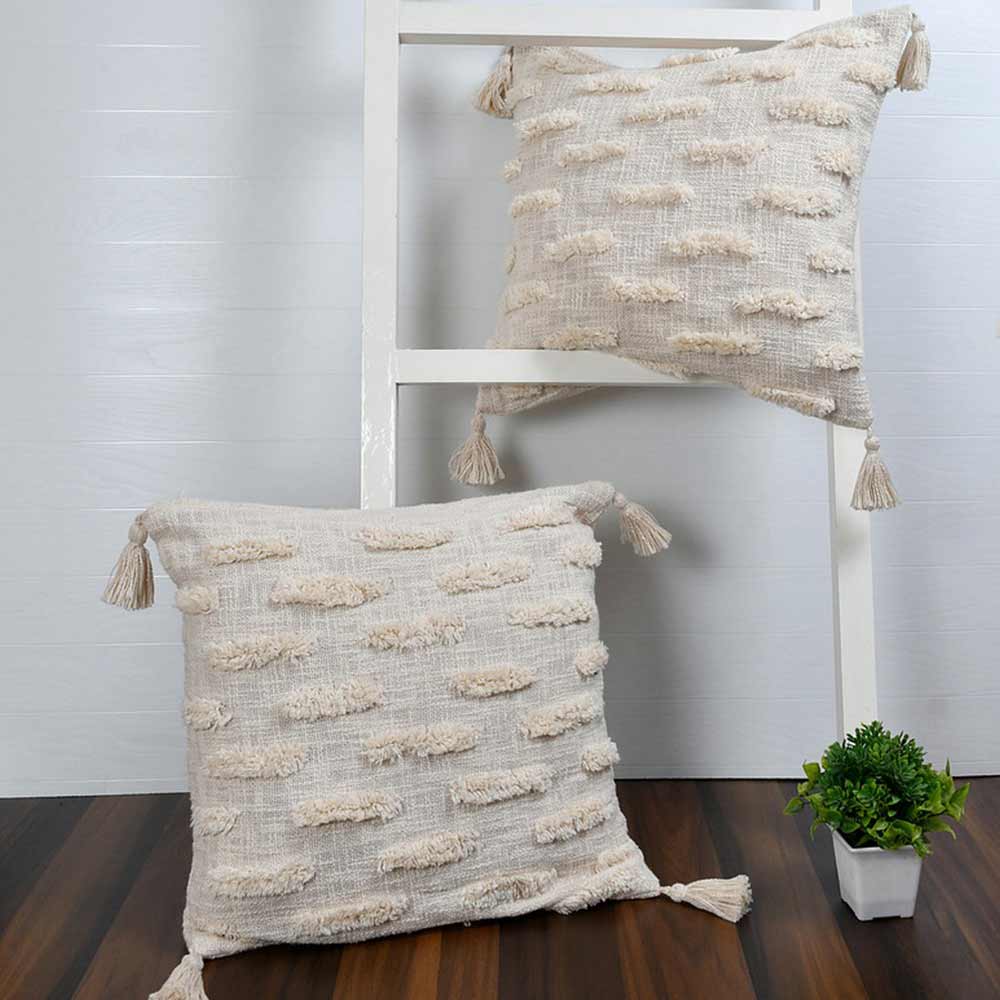 Cushion Cover, (i88_1_20_1), Cushion With OFF-White Color, Cushion For Living & Bedroom Area, Cushion - VT15311