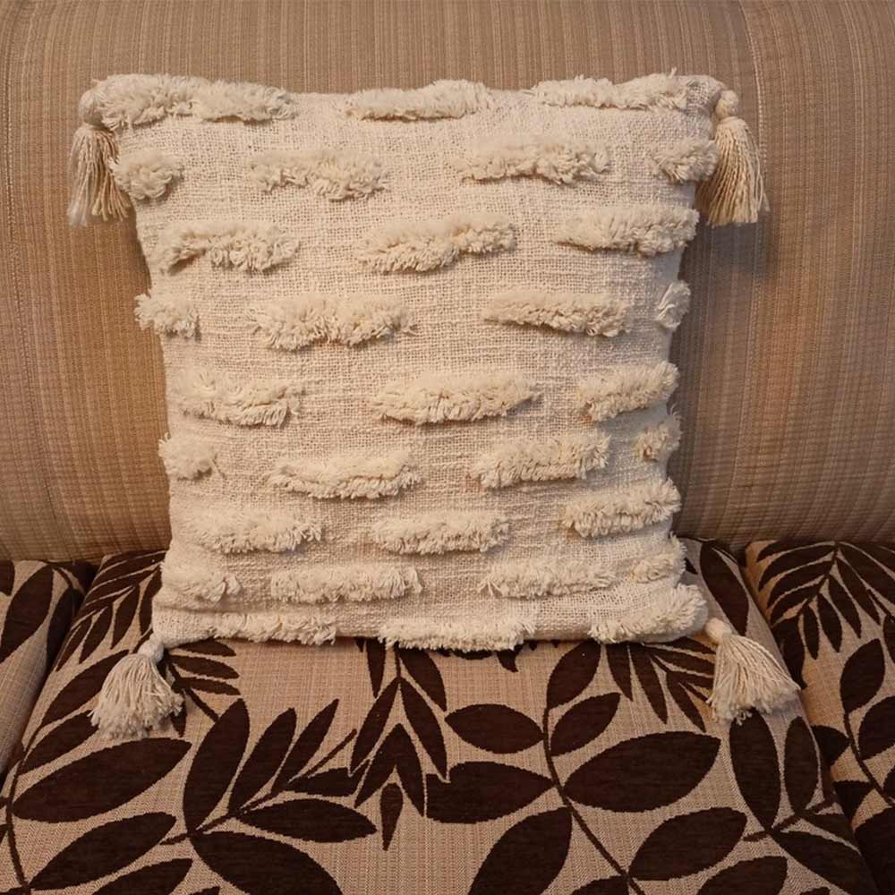 Cushion Cover, (i88_1_24_1), Cushion With OFF-White Color, Cushion For Living & Bedroom Area, Cushion - VT15312