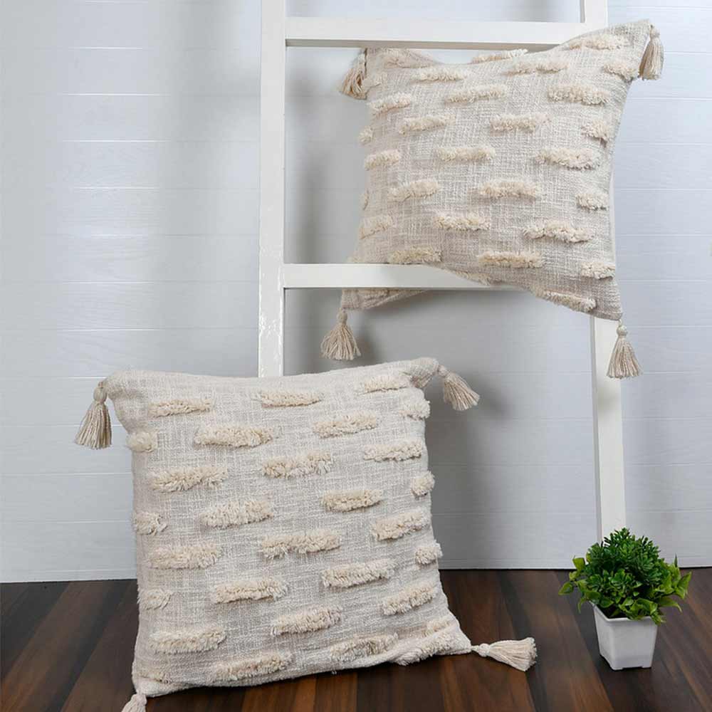 Cushion Cover, (i88_1_24_1), Cushion With OFF-White Color, Cushion For Living & Bedroom Area, Cushion - VT15312