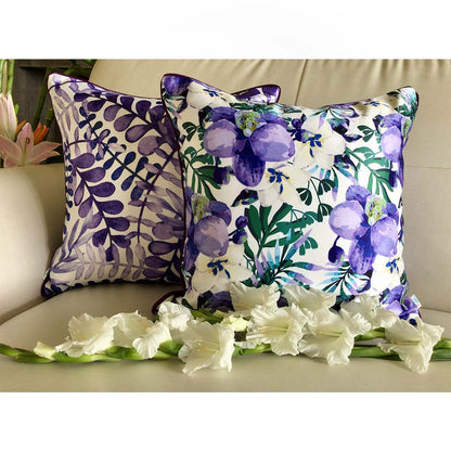 Cushion Covers(TSHPWOL02), Watercolor Orchids- REVERSIBLE- Cushion Covers- Lavender- Set of 2, Cushion Covers - VT15333