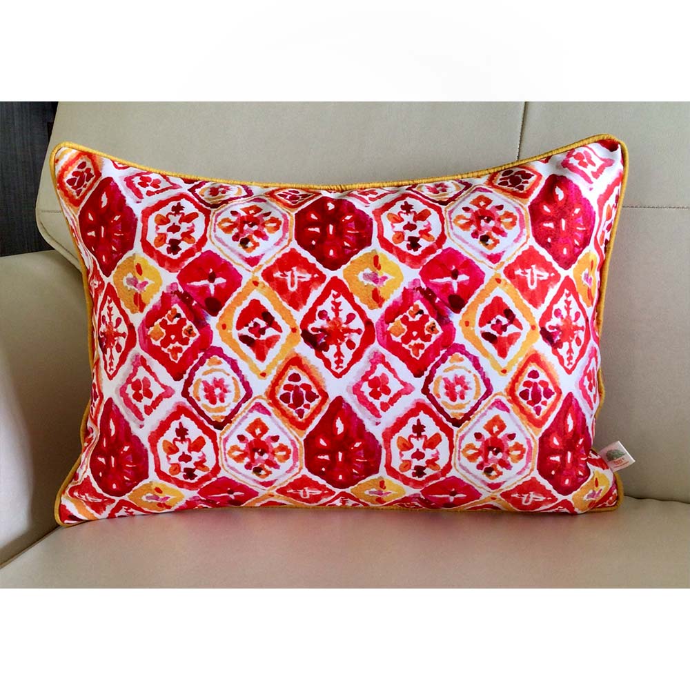 Cushion Covers(TSHWIP02L), Watercolor Ikats- REVERSIBLE- Rectangular Cushion Covers- Fuchsia Pink- Set of 2, Cushion Covers - VT15341