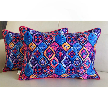 Cushion Covers(TSHWIL02M), Watercolor Ikats- REVERSIBLE- Rectangular Cushion Covers- Lively Lavender- Set of 2, Cushion Covers - VT15342