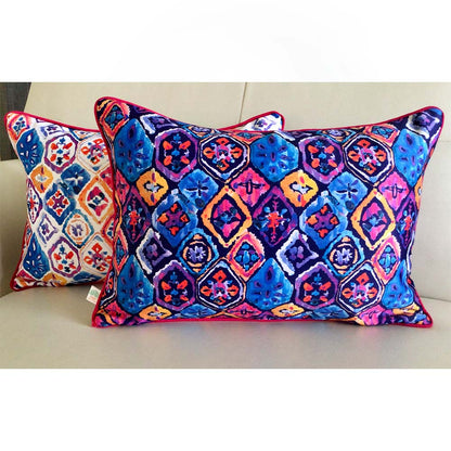 Cushion Covers(TSHWIL02M), Watercolor Ikats- REVERSIBLE- Rectangular Cushion Covers- Lively Lavender- Set of 2, Cushion Covers - VT15342