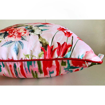Cushion Covers(TSHWTP02M), Watercolor Tulips- REVERSIBLE- Cushion Covers- Blossom Pink- Set of 2, Cushion Covers - VT15346