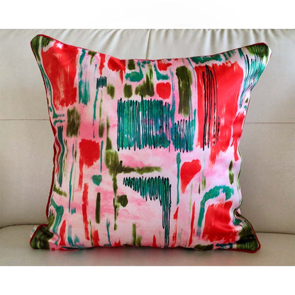 Cushion Covers(TSHWTP02M), Watercolor Tulips- REVERSIBLE- Cushion Covers- Blossom Pink- Set of 2, Cushion Covers - VT15346