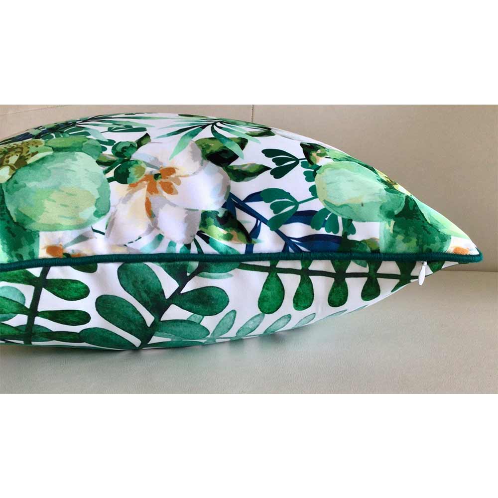 Cushion Covers(TSHPWOG02), Watercolor Orchids- REVERSIBLE- Cushion Covers- Emerald Green- Set of 2, Cushion Covers - VT15361