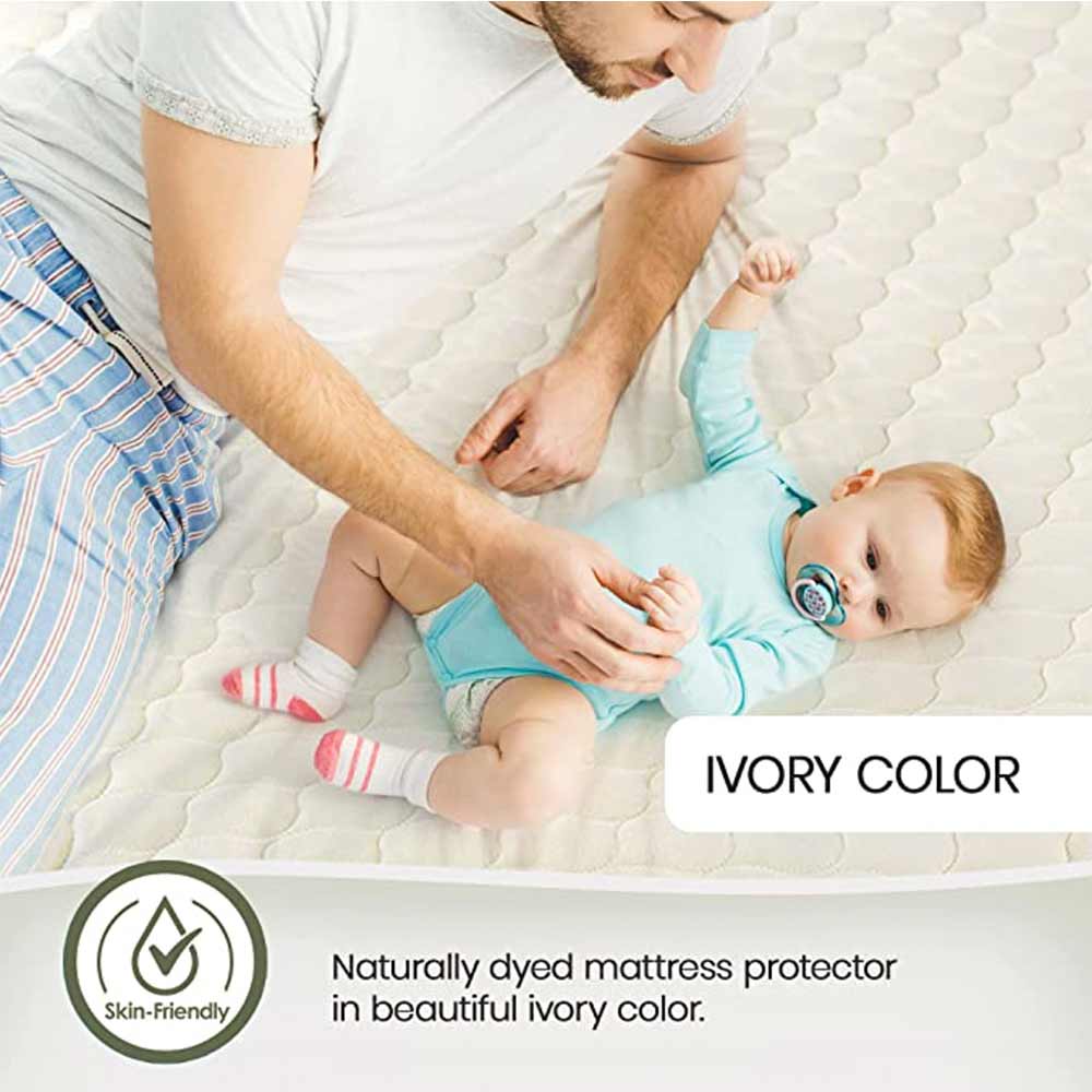 Mattress, (MTPGETHT5AUH7ND4) Loom & Needles 100% Pure Organic Bamboo Waterproof Mattress Protector, Mattress - VT15798