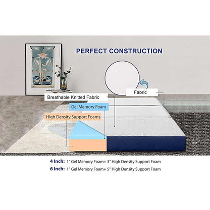 Mattress, (BEMG9VKSAKGYXEWM) Loom & Needles Tri-fold Memory Foam (HR) Foam Mattress 6 inch, Mattress - VT15799