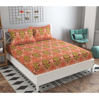 Bedsheet, (ICKBS112) Presto, 160 TC 100% Cotton Double Bedsheet With 2 Pillow Covers, Abstract pattern, Bedsheet- VT15875