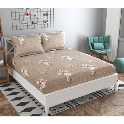 Bedsheet, (ICKBS118) Presto, 160 TC 100% Cotton Double Bedsheet With 2 Pillow Covers, Floral pattern, Bedsheet- VT15881