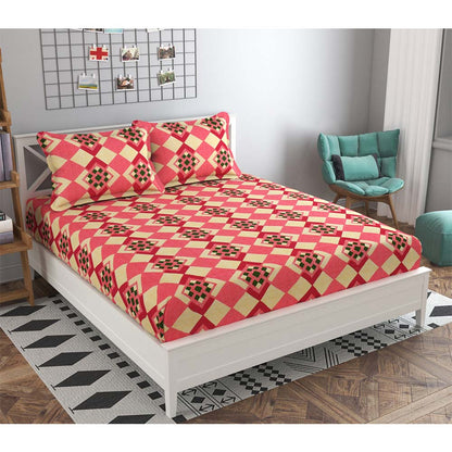 Bedsheet, (ICKBS120) Presto, 160 TC 100% Cotton Double Bedsheet With 2 Pillow Covers, Abstract pattern, Bedsheet- VT15883