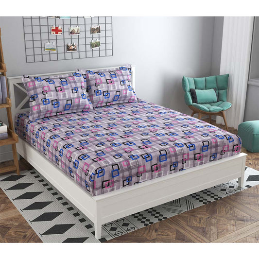 Bedsheet, (ICKBS123) Presto, 160 TC 100% Cotton Double Bedsheet With 2 Pillow Covers, Abstract pattern, Bedsheet- VT15886