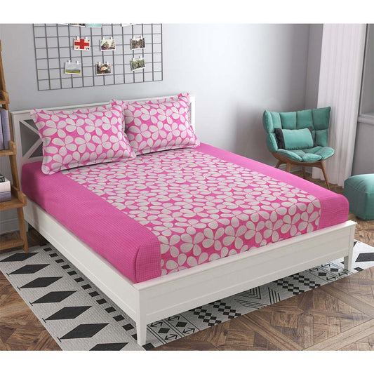 Bedsheet, (ICKBS124) Presto, 160 TC 100% Cotton Double Bedsheet With 2 Pillow Covers, Abstract pattern, Bedsheet- VT15887