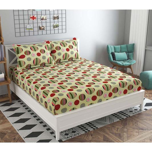 Bedsheet, (ICKBS133) Presto, 160 TC 100% Cotton Double Bedsheet With 2 Pillow Covers, Abstract pattern, Bedsheet- VT15896