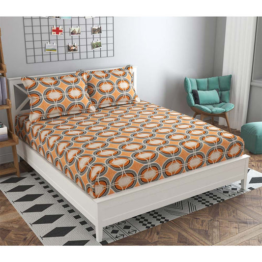 Bedsheet, (ICKBS137) Presto, 160 TC 100% Cotton Double Bedsheet With 2 Pillow Covers, Abstract pattern, Bedsheet- VT15900