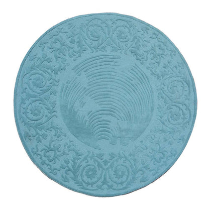 Rugs, (Presto) ICHT1719C5X5, Blue Color Traditional Hand Tufted Round Wool Carpet, Rugs - VT15919
