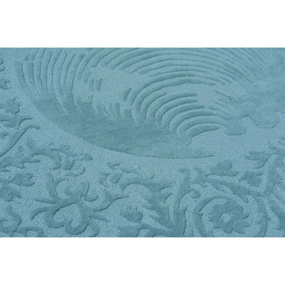 Rugs, (Presto) ICHT1719C5X5, Blue Color Traditional Hand Tufted Round Wool Carpet-VT15919-60X60 inches