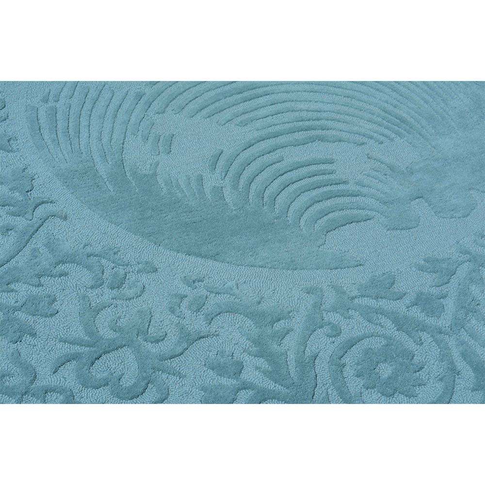 Rugs, (Presto), ICHT1719C6X6, Blue Color Traditional Hand Tufted Round Wool Carpet-VT15919-72X72 inches