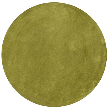 Rugs, (Presto) ICHT1728C3X3, Green Color Solid Hand Tufted Round Wool Carpet-VT15920-36X36 inches