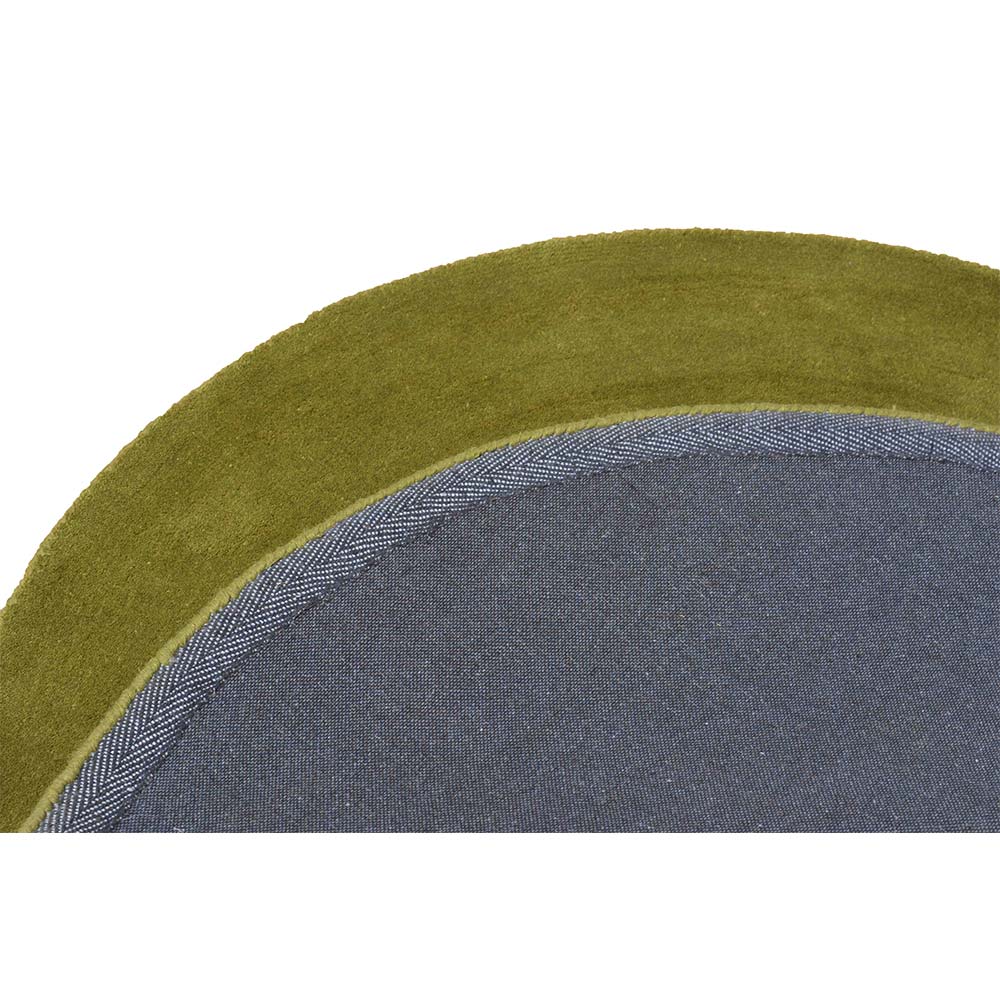 Rugs, (Presto), ICHT1728C5X5, Green Color Solid Hand Tufted Round Wool Carpet-VT15920-72X72 inches
