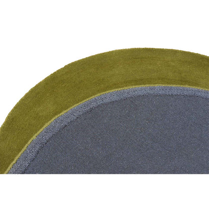 Rugs, (Presto), ICHT1728C5X5, Green Color Solid Hand Tufted Round Wool Carpet-VT15920-60X60 inches