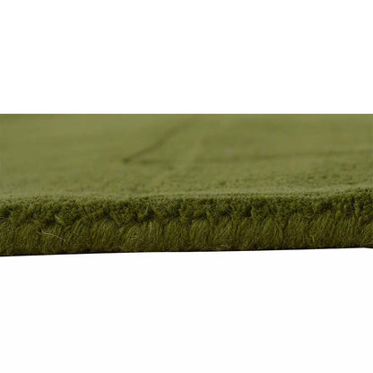 Rugs, (Presto), ICHT1728C5X5, Green Color Solid Hand Tufted Round Wool Carpet-VT15920-60X60 inches