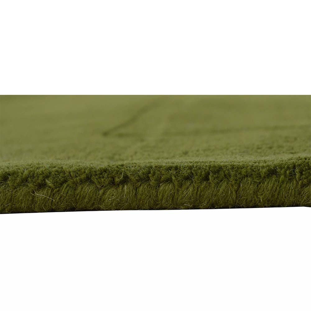Rugs, (Presto) ICHT1728C3X3, Green Color Solid Hand Tufted Round Wool Carpet, Rugs - VT15920